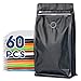 ODDIER Coffee Bags with Valve60pcs32 oz2 lb Vented Coffee Beans Packaging Bags High Barrier Aluminumed Foil Flat Bottom Heat Sealed Side Zipper Resealable Storage Bag for Home or BusinessBlack - Image 1