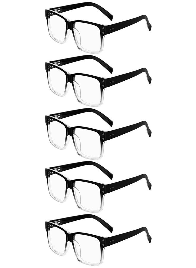 آي كيبر نظارات قراءة رجالية من Eyekepper، عبوة من 5 نظارات، بمفصلات زنبركية، إطار أسود شفاف +2.50 - Image 1