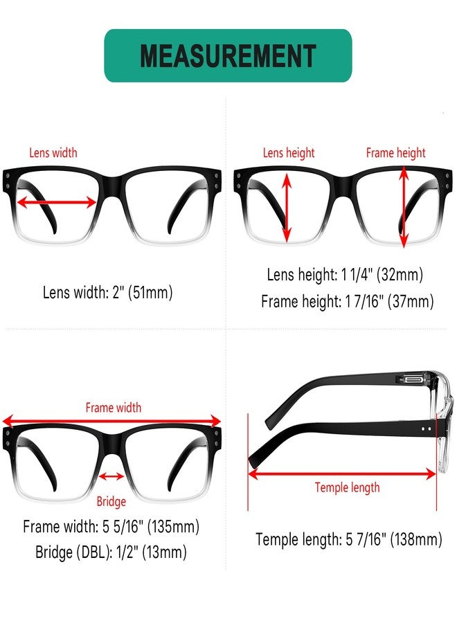 آي كيبر نظارات قراءة رجالية من Eyekepper، عبوة من 5 نظارات، بمفصلات زنبركية، إطار أسود شفاف +2.50 - Image 5
