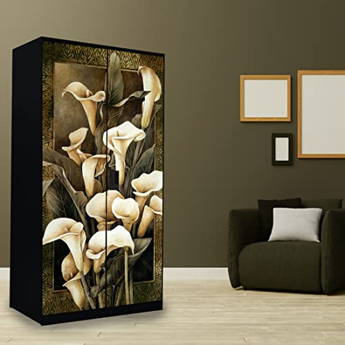 WallDaddy Self Adhesive Almirah Stickers, Wall Stickers, Decorative Sticker Wallpaper for Home Wardrobe Doors (Scary Flower Almirah) PVC Vinyl Size Large (39 x 84 Inch) - Image 4