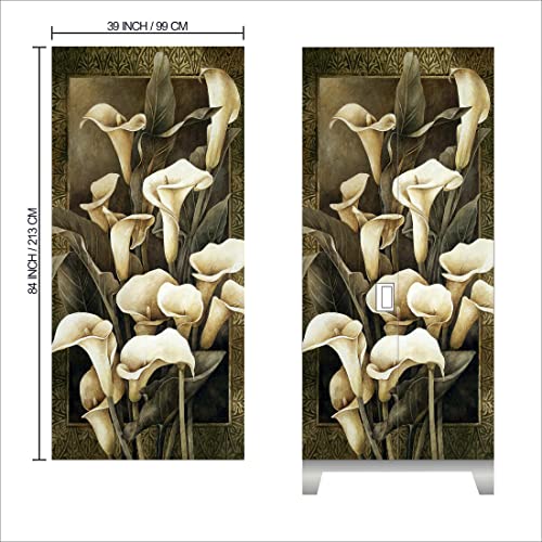 WallDaddy Self Adhesive Almirah Stickers, Wall Stickers, Decorative Sticker Wallpaper for Home Wardrobe Doors (Scary Flower Almirah) PVC Vinyl Size Large (39 x 84 Inch) - Image 2