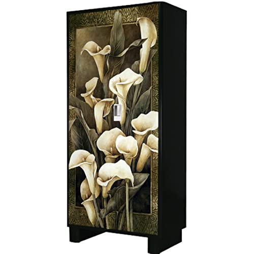 WallDaddy Self Adhesive Almirah Stickers, Wall Stickers, Decorative Sticker Wallpaper for Home Wardrobe Doors (Scary Flower Almirah) PVC Vinyl Size Large (39 x 84 Inch) - Image 3