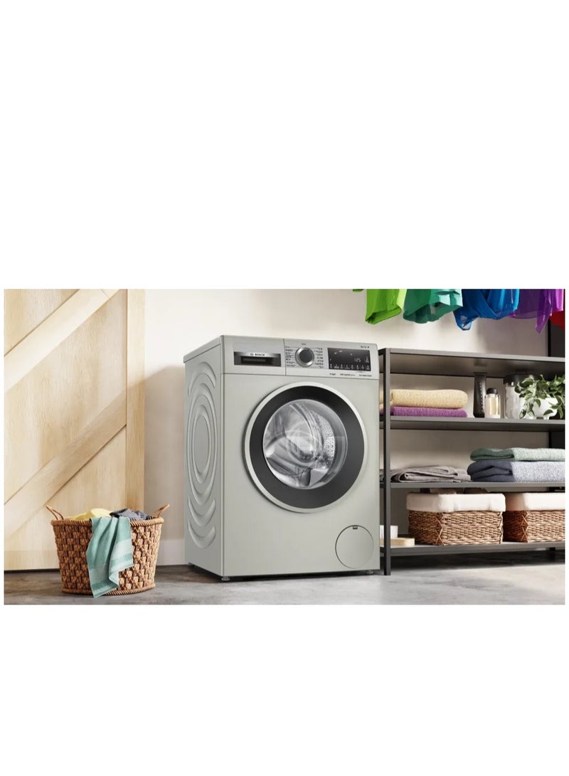 BOSCH Washer front loade Series 4 Maximum spin speed 1400 rpm LED-display Eco silence drive inox 10 kg WGA2540XEG Silver - Image 2