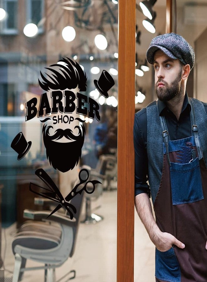 SUPERDANT Barber Shop Wall Sticker Black and White Hairdressing Theme Vinyl Wall Decor Barber Shop Decal Wallpaper Art Stickers for Home Bedroom Living Room Barber Shop Decorations 23.2x13.7in - Image 4