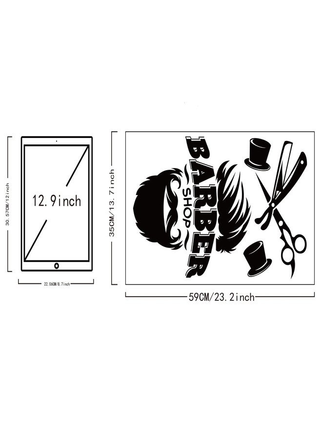 SUPERDANT Barber Shop Wall Sticker Black and White Hairdressing Theme Vinyl Wall Decor Barber Shop Decal Wallpaper Art Stickers for Home Bedroom Living Room Barber Shop Decorations 23.2x13.7in - Image 2