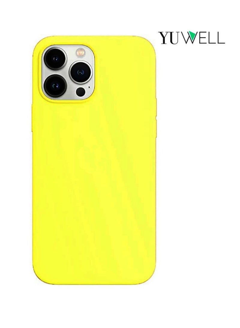 iPhone 13 Pro Max Case Silicone Silicone Shockproof Protective Case Cover 6.7 Inch iPhone 13 Pro Max Silicone Case Yellow