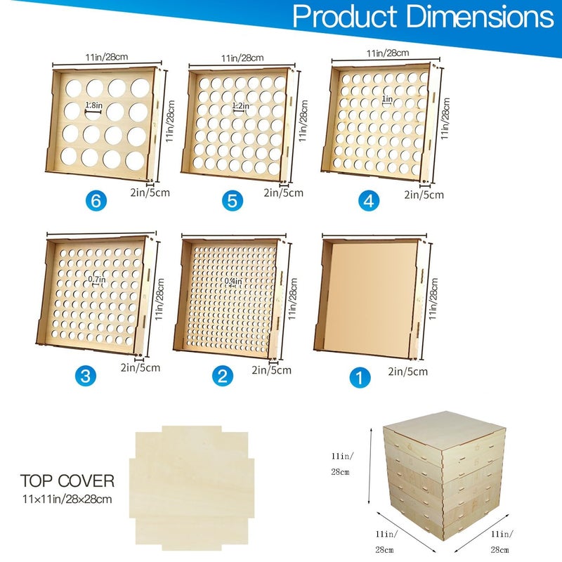 JOYABEST 6 Tray Building Blocks Sorter Sifter,Building Storage Block Sorter Organizer,Portable Storage Brick Box for Building Blocks 5 Different Sizes Sorter Block Sorter Sifter Brick Storage with Roller - Image 2