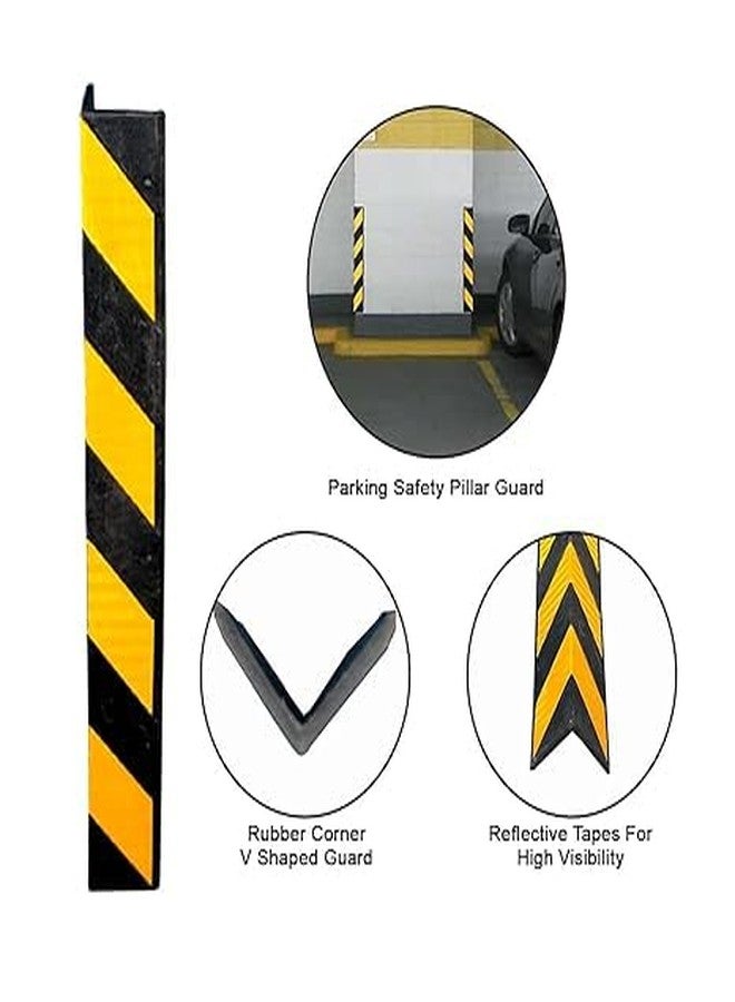 MINSALES 800mm L-Shaped Rubber Corner Guard - Pack of 2 with Yellow Reflective Tape | High Visibility Parking Pillar Protector for Garage, Warehouse, and Wall Protection - Image 5