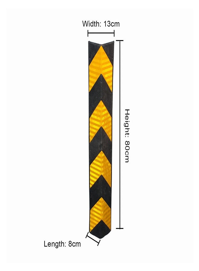 MINSALES 800mm L-Shaped Rubber Corner Guard - Pack of 2 with Yellow Reflective Tape | High Visibility Parking Pillar Protector for Garage, Warehouse, and Wall Protection - Image 3