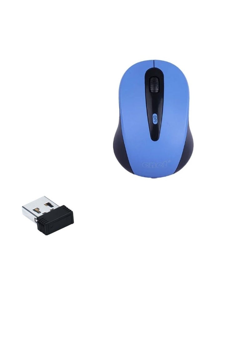 Enet Wireless Connectivity Mouse 2.4 GHz With USB Black/Blue  - Image 2