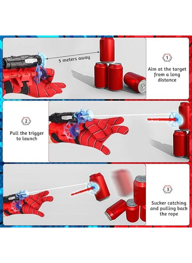 Generic Pack of 2 Launcher Gloves, Spider Launcher Gloves, Spider Launcher, Kids Spider Hero Gloves, Spiderman Web Shooter, Wrist Toy Set, Cosplay Glove Launcher  - Image 2