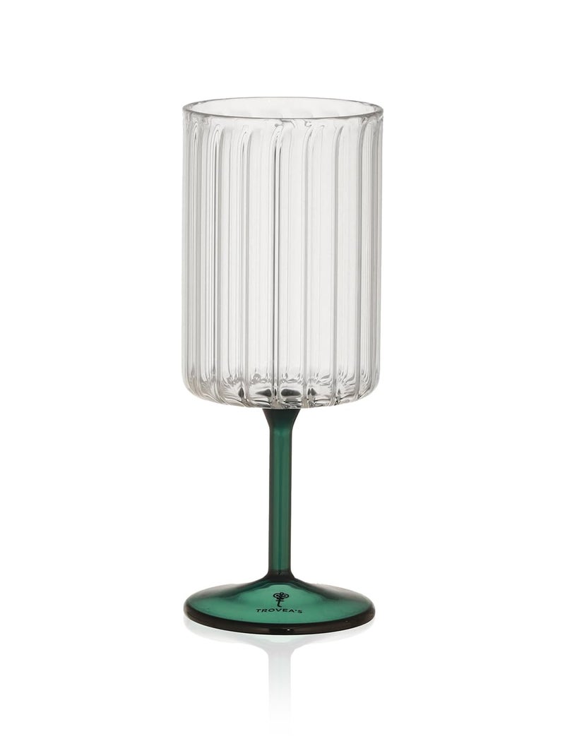 Trovea's Teal Ripple Wine Glass(Pack of 2) Wine & Wine Based Cocktails, Mocktails - Image 2