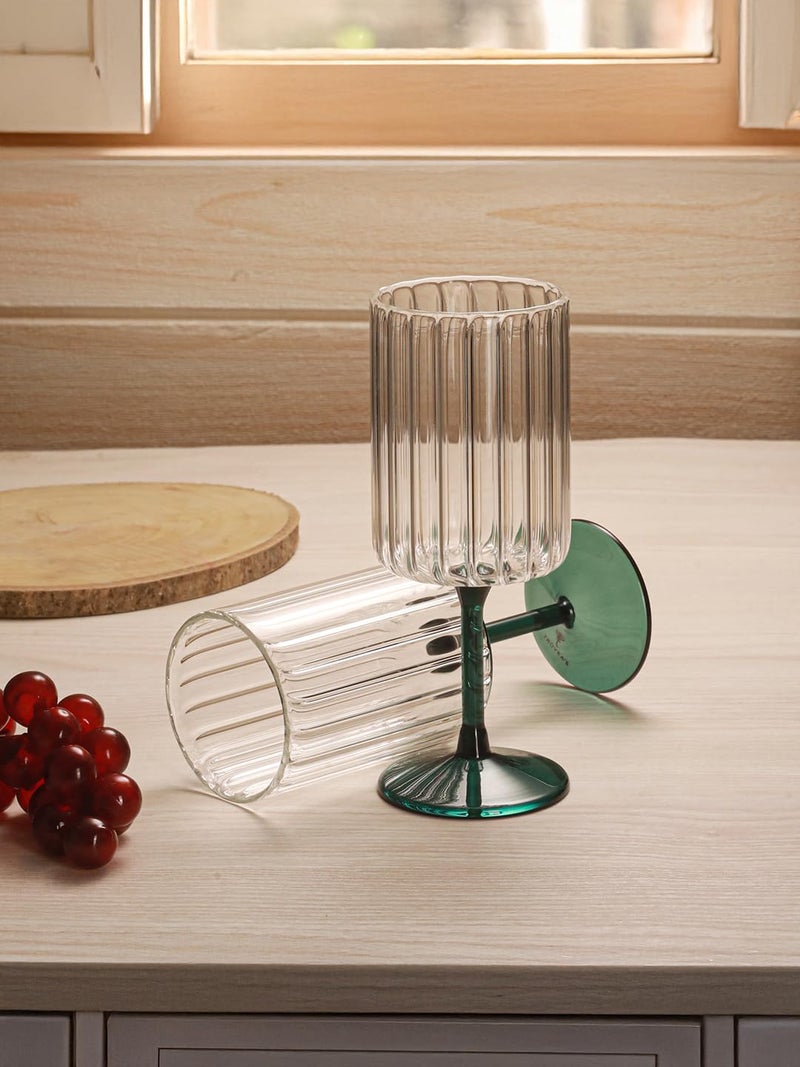 Trovea's Teal Ripple Wine Glass(Pack of 2) Wine & Wine Based Cocktails, Mocktails - Image 5