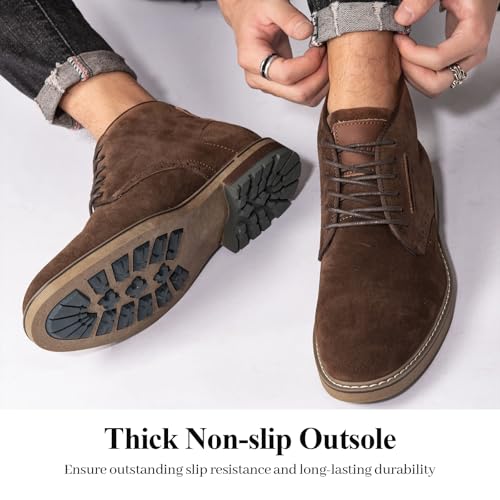 Arkbird Mens Chukka Boots, Genuine Suede Leather Classic Fashion Casual Ankle Lace-up Dress Boots for Men - Image 5