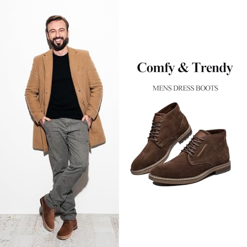Arkbird Mens Chukka Boots, Genuine Suede Leather Classic Fashion Casual Ankle Lace-up Dress Boots for Men - Image 4