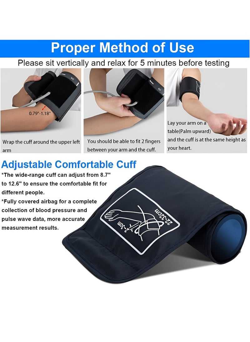 BORTONY - Blood Pressure Monitor Upper Arm Digital BP Machine Auto Reading Large LCD Display Electronic Blood Pressure Monitor Sphygmomanometer with Voice Function Accurate BP Cuff Kit, Cuff 22-36Cm - Image 1