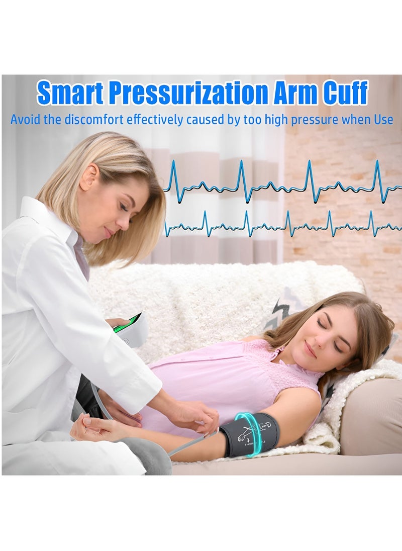 BORTONY - Blood Pressure Monitor Upper Arm Digital BP Machine Auto Reading Large LCD Display Electronic Blood Pressure Monitor Sphygmomanometer with Voice Function Accurate BP Cuff Kit, Cuff 22-36Cm - Image 1
