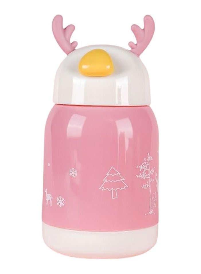 زجاجة مياه للأطفال – ألوان زاهية اللون بينك 380 مل - Image 1