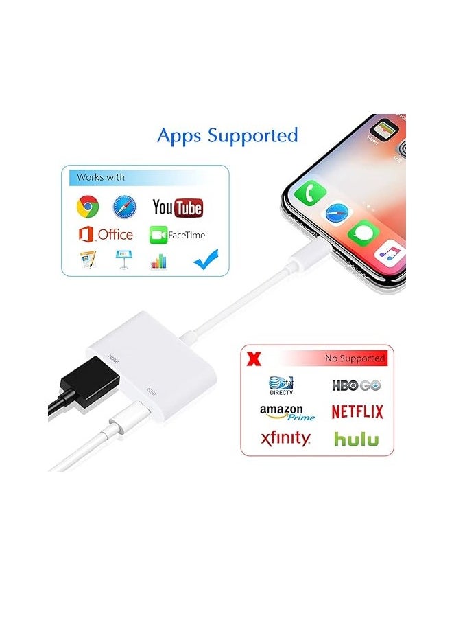 ماركة غير محددة - محول AGEEMY Lightning HDMI لأجهزة iPhone، معتمد من Apple MFi، محول iPhone HDMI بدقة 1080 بكسل محول AV رقمي لمزامنة الفيديو والصوت موصل Lightning HDMI لأجهزة iPhone 14/13/12/11/XS/XR/X/8/7 - Image 1