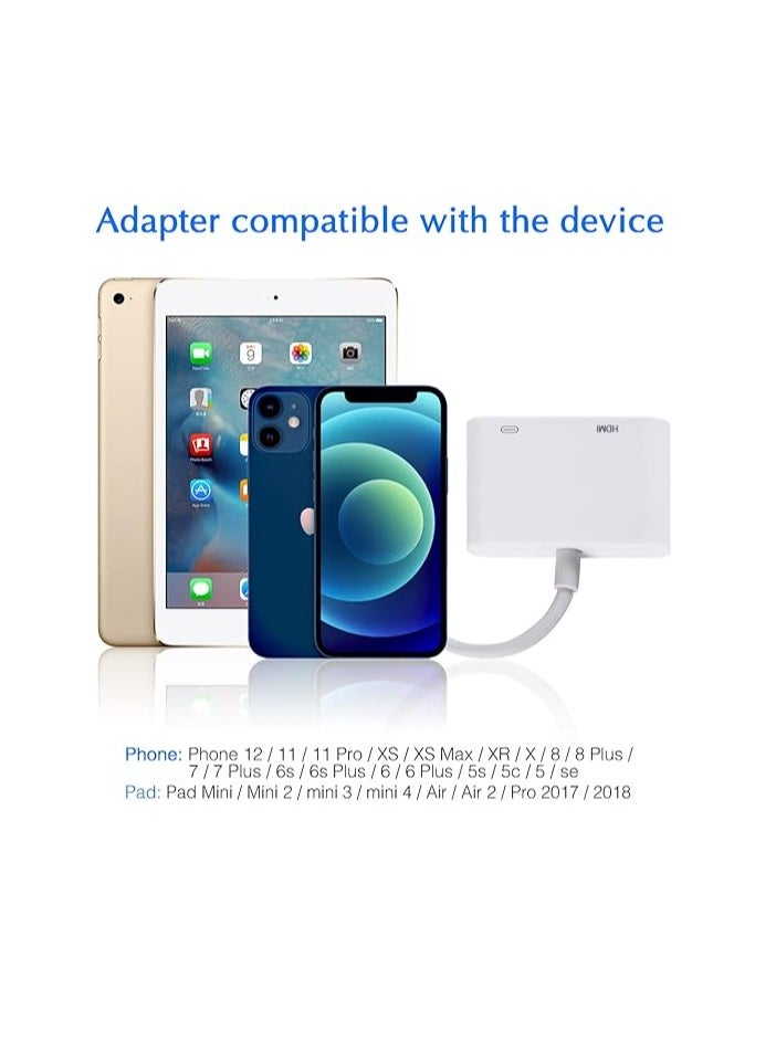 ماركة غير محددة - محول AGEEMY Lightning HDMI لأجهزة iPhone، معتمد من Apple MFi، محول iPhone HDMI بدقة 1080 بكسل محول AV رقمي لمزامنة الفيديو والصوت موصل Lightning HDMI لأجهزة iPhone 14/13/12/11/XS/XR/X/8/7 - Image 1