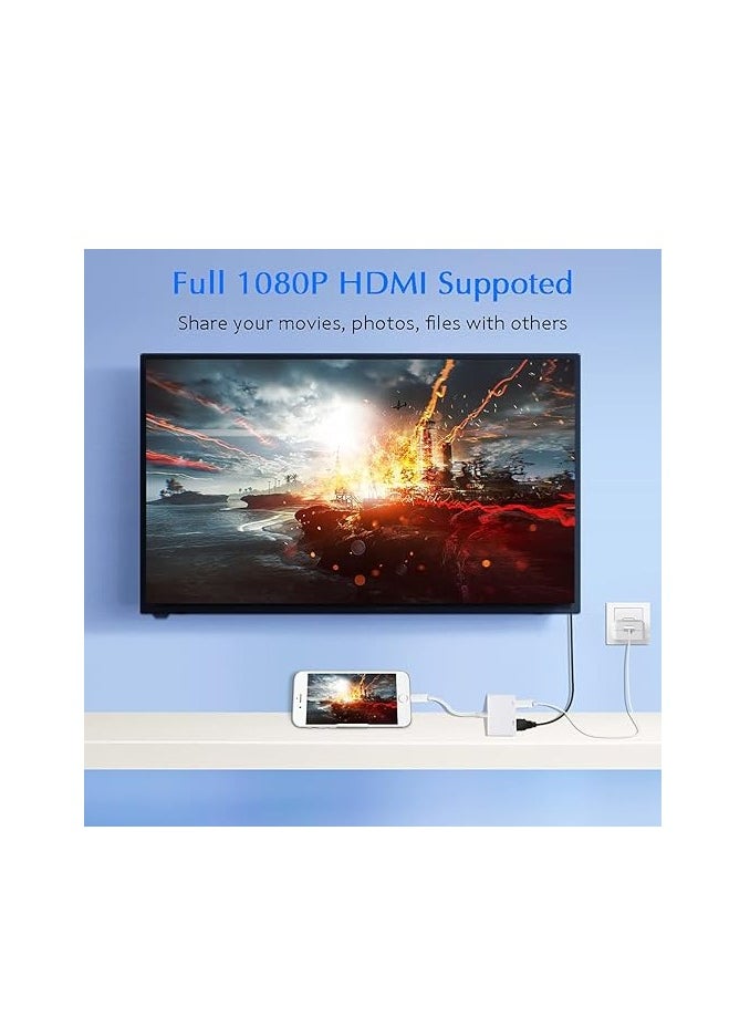 ماركة غير محددة - محول AGEEMY Lightning HDMI لأجهزة iPhone، معتمد من Apple MFi، محول iPhone HDMI بدقة 1080 بكسل محول AV رقمي لمزامنة الفيديو والصوت موصل Lightning HDMI لأجهزة iPhone 14/13/12/11/XS/XR/X/8/7 - Image 1