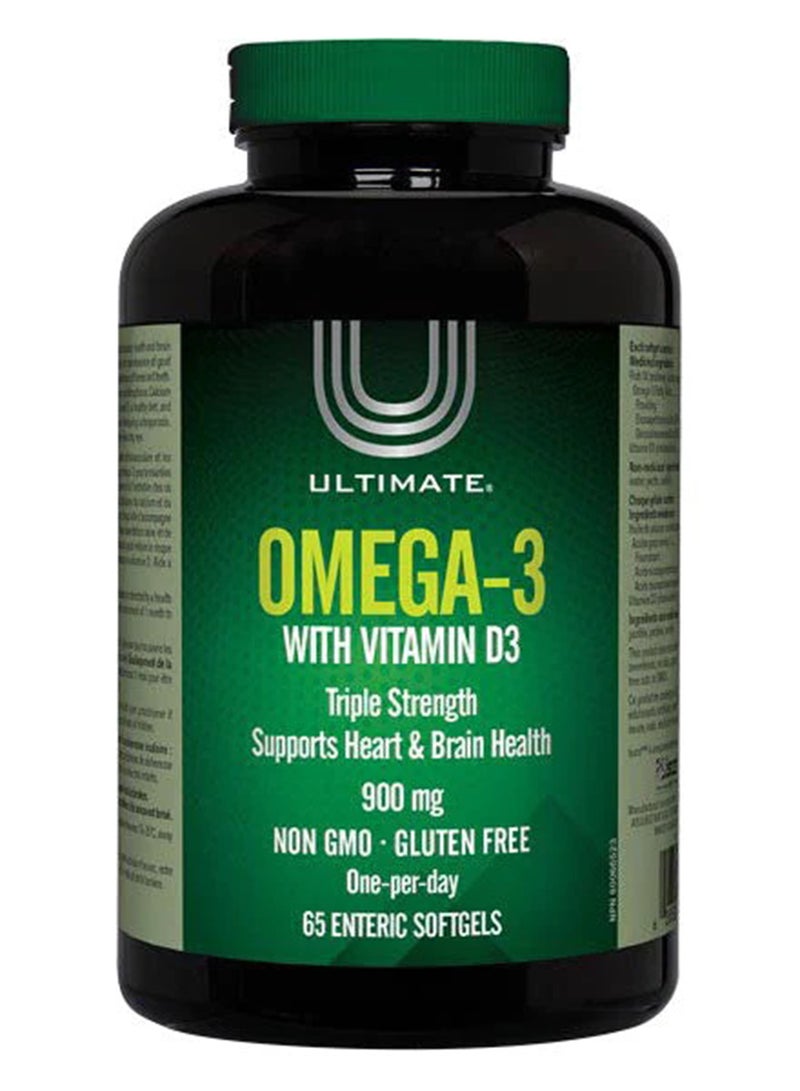 Ultimate Omega-3 900Mg + Vitamin D3 Cap 65'S  - Image 1