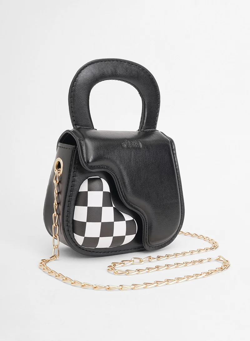 Haute Sauce The Micro Pillow Heart Sling Bag - Onyx Black
