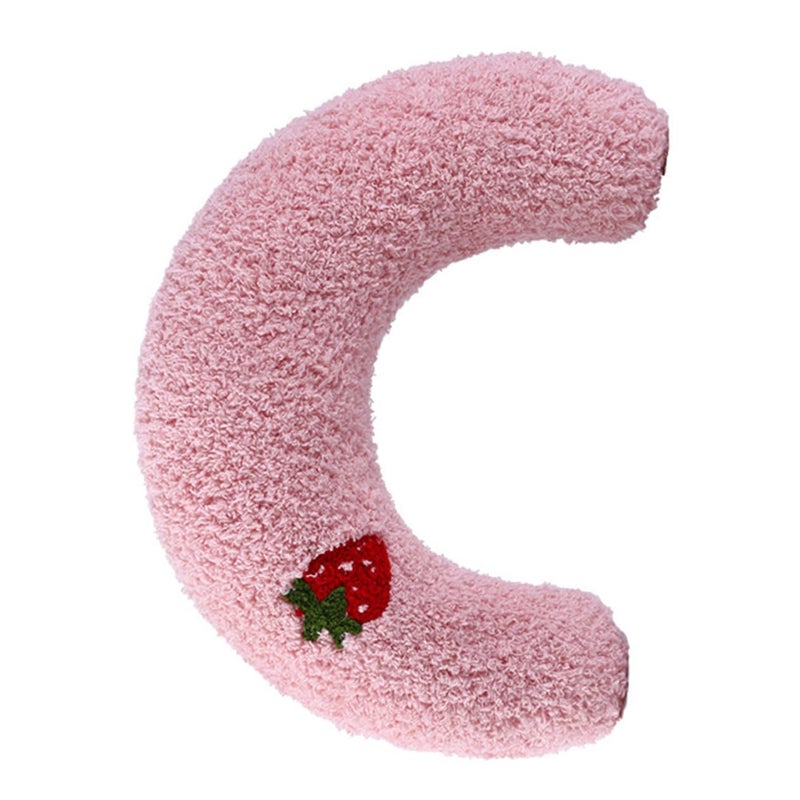 U Shaped Cat Pillow for Neck Support Comfortable Sleep Indoor Kittens Beige - Image 2