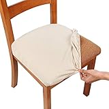 smiry Stretch Spandex Jacquard Dining Room Chair Seat Covers, Removable Washable Anti-Dust Dinning Upholstered Chair - Image 1