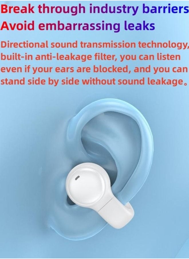 TWS - Ear Clip Bone Conduction Earbuds Open Ears Headphones White - Image 1