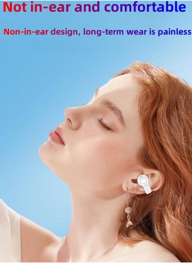 TWS - Ear Clip Bone Conduction Earbuds Open Ears Headphones White - Image 1