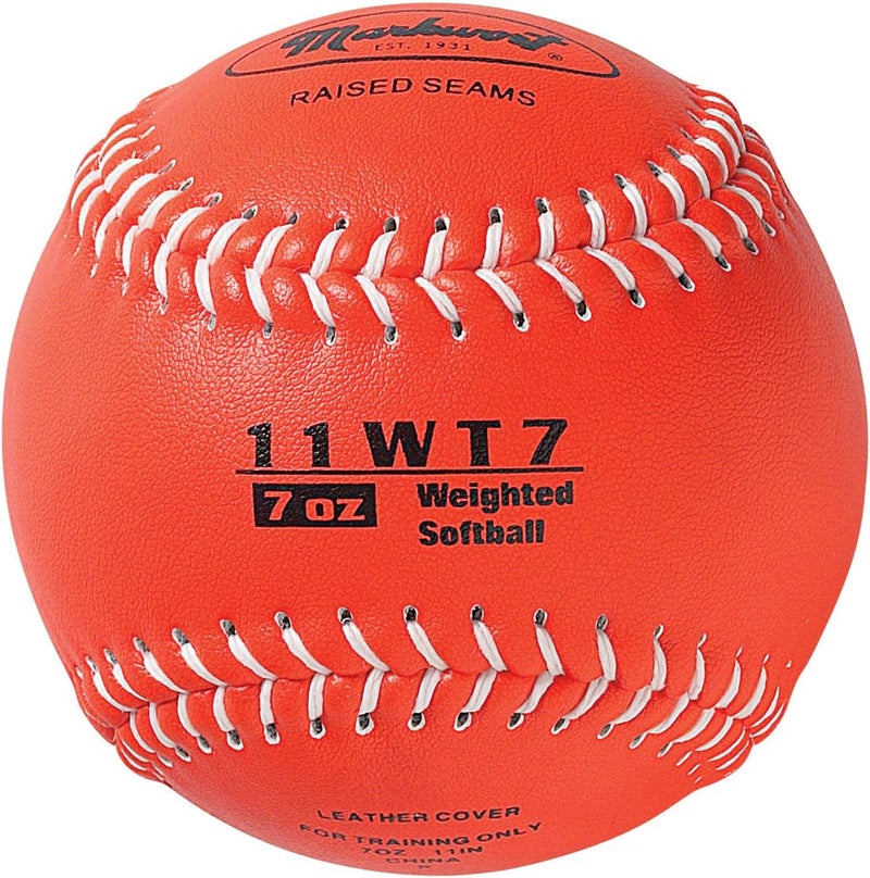 Markwort Color Coded Weighted 11-Inch Softball for Training and Practice - Image 1