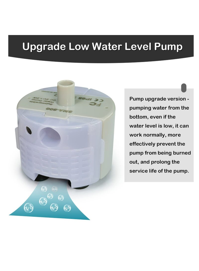 Cat Water Fountain Pump, Cat Fountain Pump Replacement Pump SMA-800 Submersible Motor, Bottom pumping Pet Water Fountain Pump for Stainless Steel Cat Water Dispenser - Image 3