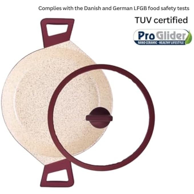 Dorsch Danish Design 28Cm Casserole With Glass Lid  NonStick Ceramic Coating Scratch Resistant Ptfe  PfoaFree Tuv Certified Optimal Heat Distribution Induction Ready 28 Cm - Image 5
