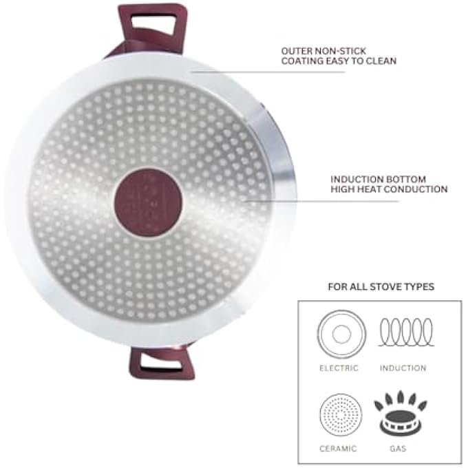 Dorsch Danish Design 28Cm Casserole With Glass Lid  NonStick Ceramic Coating Scratch Resistant Ptfe  PfoaFree Tuv Certified Optimal Heat Distribution Induction Ready 28 Cm - Image 3