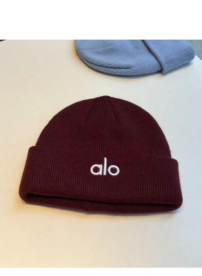 alo Beanie Hat for Men Women Embroidered Knit Winter Beanies Cap - Image 3