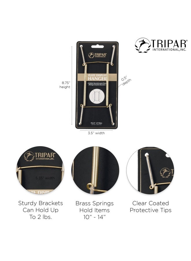 Tripar Wall Plate Hanger Brass Wire 1014 Inch  Durable Flexible Coils Conform to Most Plates  Holds Up to 2lbs on Wall  Features Clear Coated Vinyl Tips and Sleeves to Prevent Scratches - Image 3