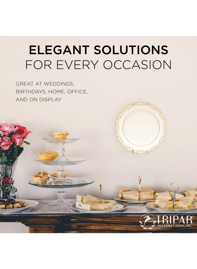Tripar Wall Plate Hanger Brass Wire 1014 Inch  Durable Flexible Coils Conform to Most Plates  Holds Up to 2lbs on Wall  Features Clear Coated Vinyl Tips and Sleeves to Prevent Scratches - Image 4