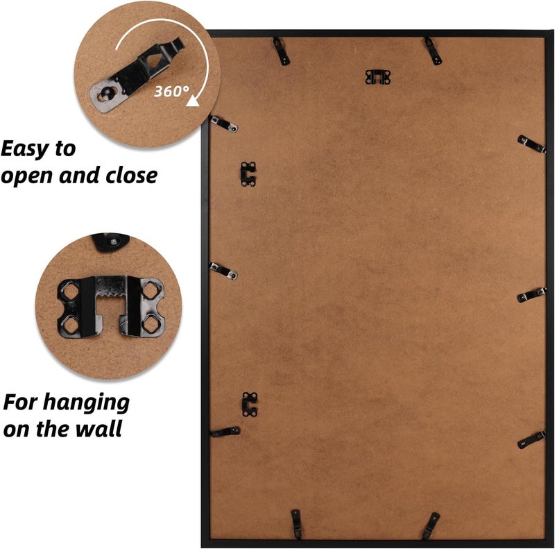 EYMPEU إطار صور EYMPEU، 60 × 90 سم، قطعة واحدة، إطار ملصق للحائط، مناسب للمكاتب والمنازل، أسود - Image 4