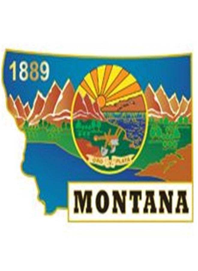 Artisan Owl Montana State Shaped Map Lapel Metal Pin