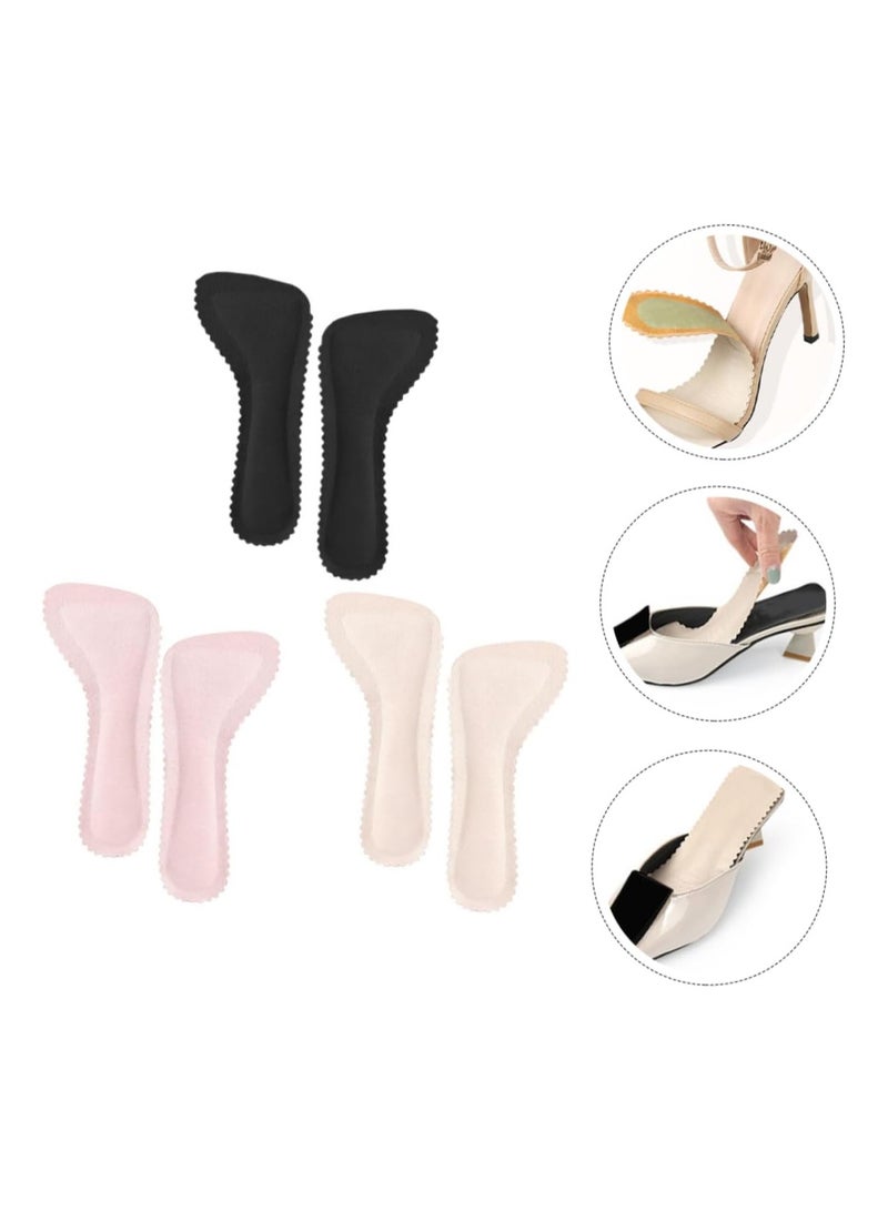 SOLARAE 3 Pair Soft Sweat Absorbing High Heel Insole, Self-Adhesive Non-Slip Invisible Insoles for Sandals, Comfort Breathable Shoe Pads for Women Summer Sandals High Heels Use, 39-40 Size - Image 1