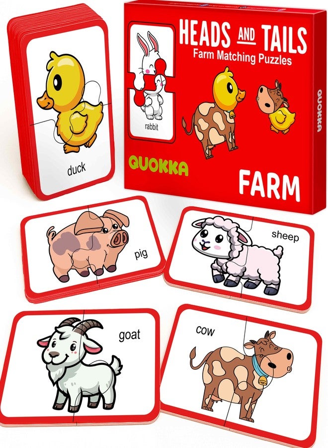 QUOKKA Toddler Puzzles Ages 2-4 - 100% Self-Correcting 16 Matching Pairs of Farm Animals - Educational Toddler Puzzles Ages 1-3 with 32 Pieces - Memory Matching Games for 3-5 Years Old Boys and Girls - Image 1