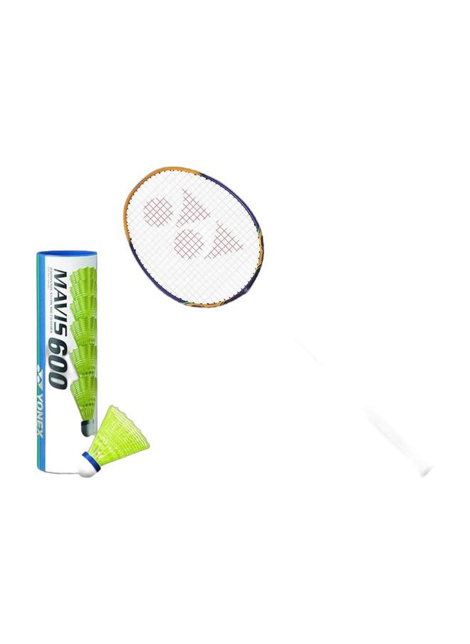 Yonex Nanoray 9 Royal Blue 3U G5 + Mavis 600 Blue Cap Medium Badminton Shuttlecock 6 Pack, Yellow Pack  - Image 1
