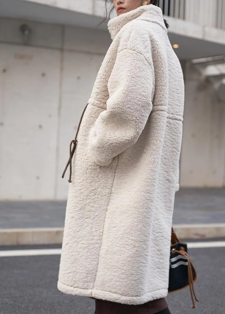 باربورا Plush Waist Tied Winter Zippered Furry Women's Jacket