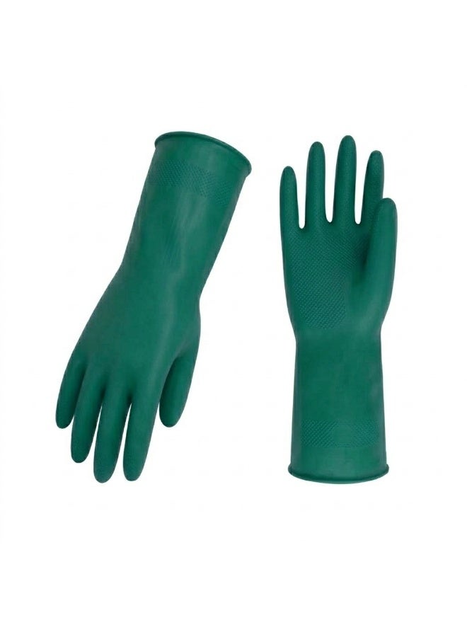 EuroGlove Household Rubber Gloves Pair Large Green