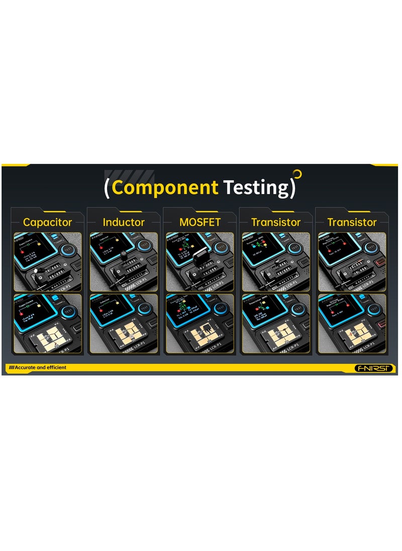FNIRSI - FNIRSI LCR-P1 Transistor Tester, Diode Triode Capacitor Resistance, LCR ESR Meter MOSFET NPN PNP SMD Multifunction Tester - Image 1