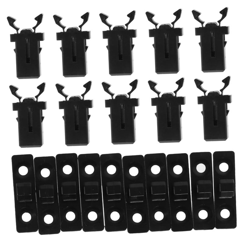 Black Trash Can Lid Latch Replacement Clips 10 Sets Press Buckles for Touch Top Garbage Bin - Image 2
