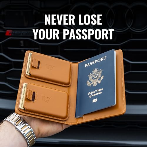 Kings Loot Passport Holder Wallet – RFID Blocking Leather Travel Wallet with Built-in Airtag Holder – Holds 1-6 Cards & Passport – Easy Pull Tab – Slim & Stylish Wallets (Midnight Black) - Image 4