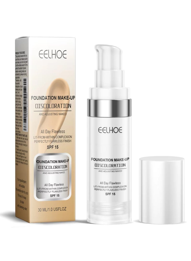 EELHOE Color-Changing Liquid Foundation For Concealer, The Concealer Is Long Lasting Hydrating Moisture, Waterproof, Perspiration Proof And Brightening Skin Tone - Image 1