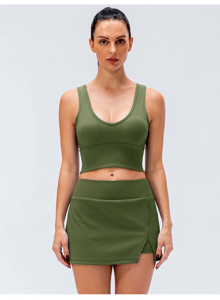 Loquat High resilient speed to dry yoga sports tank top tennis skirt suits  - Image 1